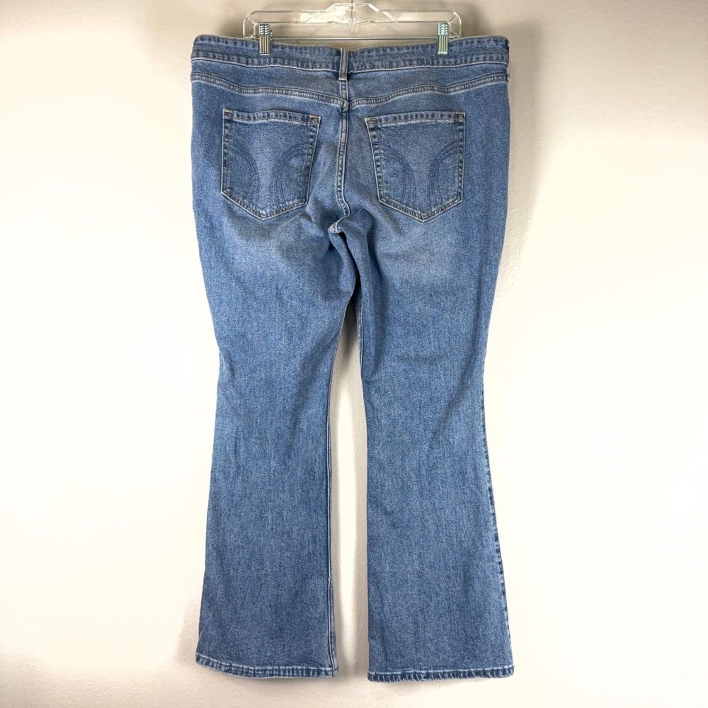Hollister Low Rise Bootcut Jeans Womens 18 Long W34 Blue Stretch Denim Y2K